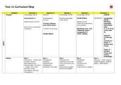 Year 11 Curriculum Map