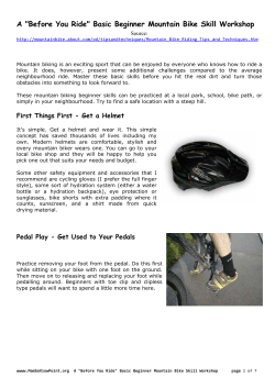 "Before You Ride" Basic Beginner Mountain Bike