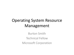 Operating System Resource Management.