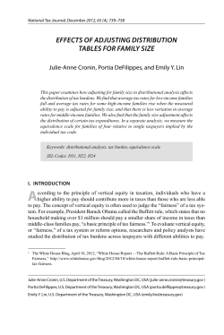 effects of adjusting distribution tables for family size
