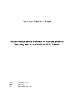 Technical Research Paper Performance tests