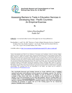 Assessing Barriers to Trade in Education Services