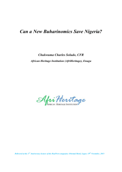 Can a New Buharinomics Save Nigeria?