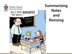 Note Taking and Revising