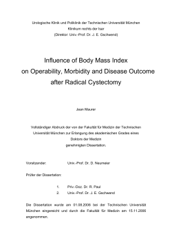 Influence of Body Mass Index on Operability, Morbidity