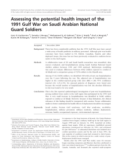 Assessing the potential health impact of the 1991 Gulf War on Saudi