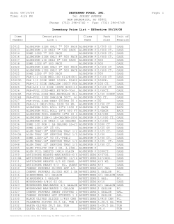 Product List - DeStefano Foods