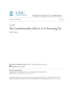 The Constitutionality of the AAA Processing Tax