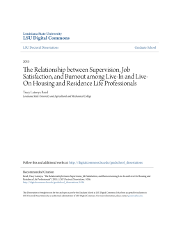 The Relationship between Supervision, Job Satisfaction, and