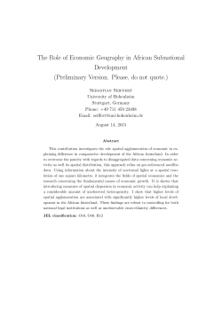 The Role of Economic Geography in African Subnational