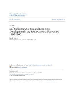 Self-Sufficiency, Cotton, and Economic Development in the South