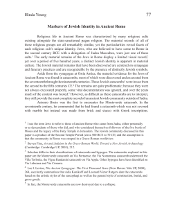 Hinda Young, "Markers of Jewish Identity in Ancient Rome" (pp.77-85)