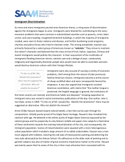 Immigrant Discrimination - The American Experience in the Classroom
