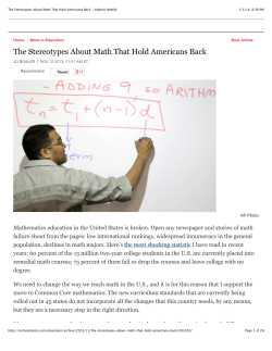 The Stereotypes About Math That Hold Americans Back