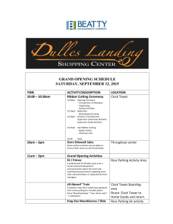 grand opening schedule saturday, september 12