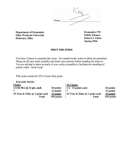 1st Exam Sp2006 - Ohio Wesleyan University