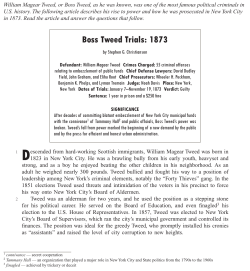 Boss Tweed Trials: 1873