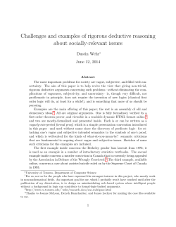 Challenges and examples of rigorous deductive reasoning about