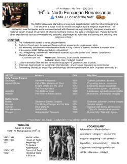 N. Renaissance 16th c cheat sheet