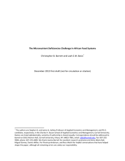 The Micronutrient Deficiencies Challenge in African Food Systems