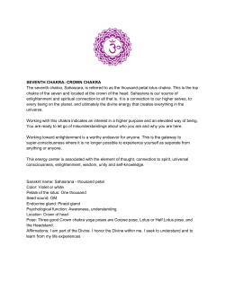 SEVENTH CHAKRA: CROWN CHAKRA The
