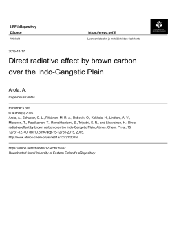 Direct radiative effect by brown carbon over the Indo