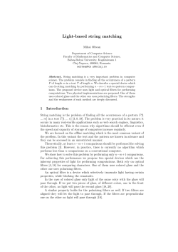 Light-based string matching
