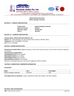 Material Safety Data Sheet Sodium hydrogen carbonate SECTION