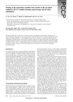 Pairing of the nucleobases guanine and cytosine