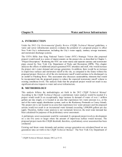 Chapter 9: Water and Sewer Infrastructure A. INTRODUCTION B