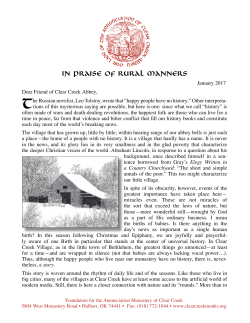 IN PRAISE OF RURAL MANnERS