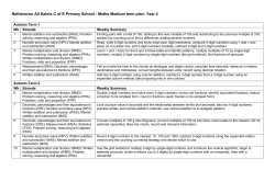 Maths Medium term plan - Netheravon All Saints