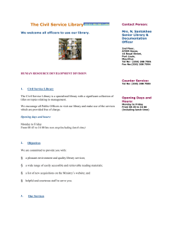 The Civil Service Library - Ministry of Civil Service and