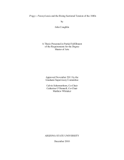 Prigg v. Pennsylvania and the Rising Sectional Tension of the 1840s