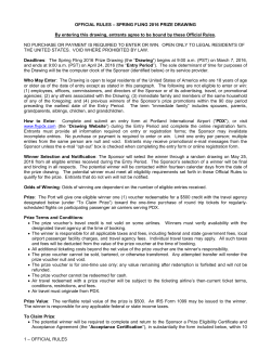 1 &ndash; OFFICIAL RULES OFFICIAL RULES &ndash; SPRING FLING 2016
