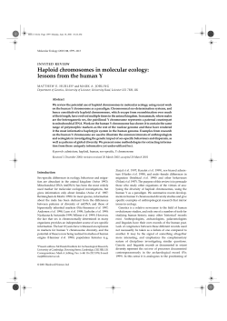 Haploid chromosomes in molecular ecology: lessons from the