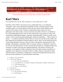 Karl Marx (Stanford Encyclopedia of Philosophy)