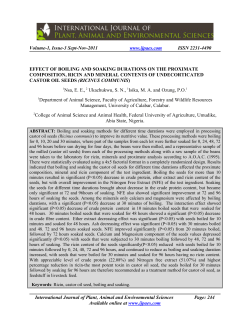 effect of boiling and soaking durations on the proximate composition