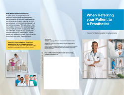When Referring your Patient to a Prosthetist