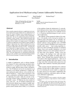 Application-level Multicast using Content-Addressable Networks