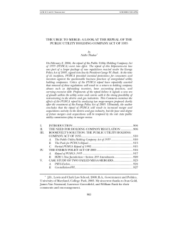 the urge to merge: a look at the repeal of the public utility holding