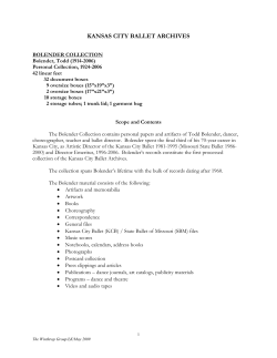 Finding Aid for Bolender Collection