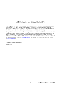 Irish Nationality and Citizenship Act 1956 as amended by the
