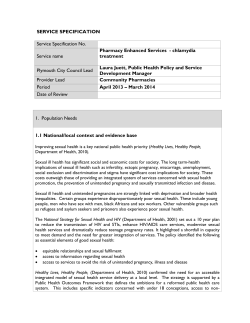 Chlamydia Treatment Service Specification