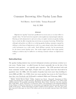 Consumer Borrowing After Payday Loan Bans