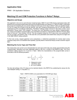 Matching CO and COM Protection Functions in Relion&reg; Relays