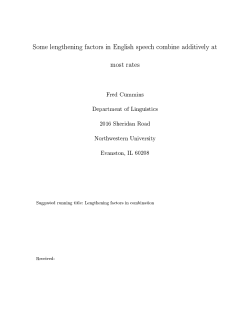 Some lengthening factors in English speech combine