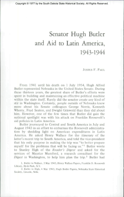 Senator Hugh Butler and Aid to Latin America, 1943-1944