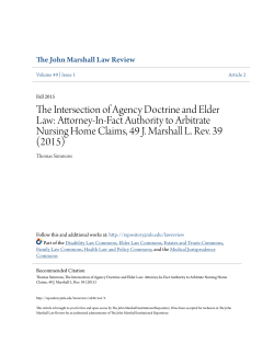The Intersection of Agency Doctrine and Elder Law