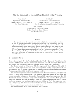 On the Exponent of the All Pairs Shortest Path Problem, Proc. 32